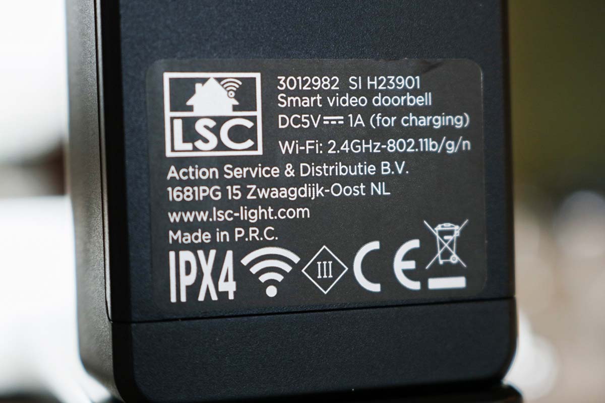 achterkant action videodeurbel