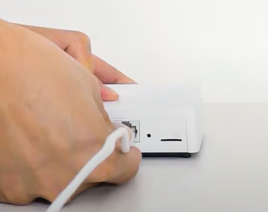 ethernet kabel bij h200 hub instellen