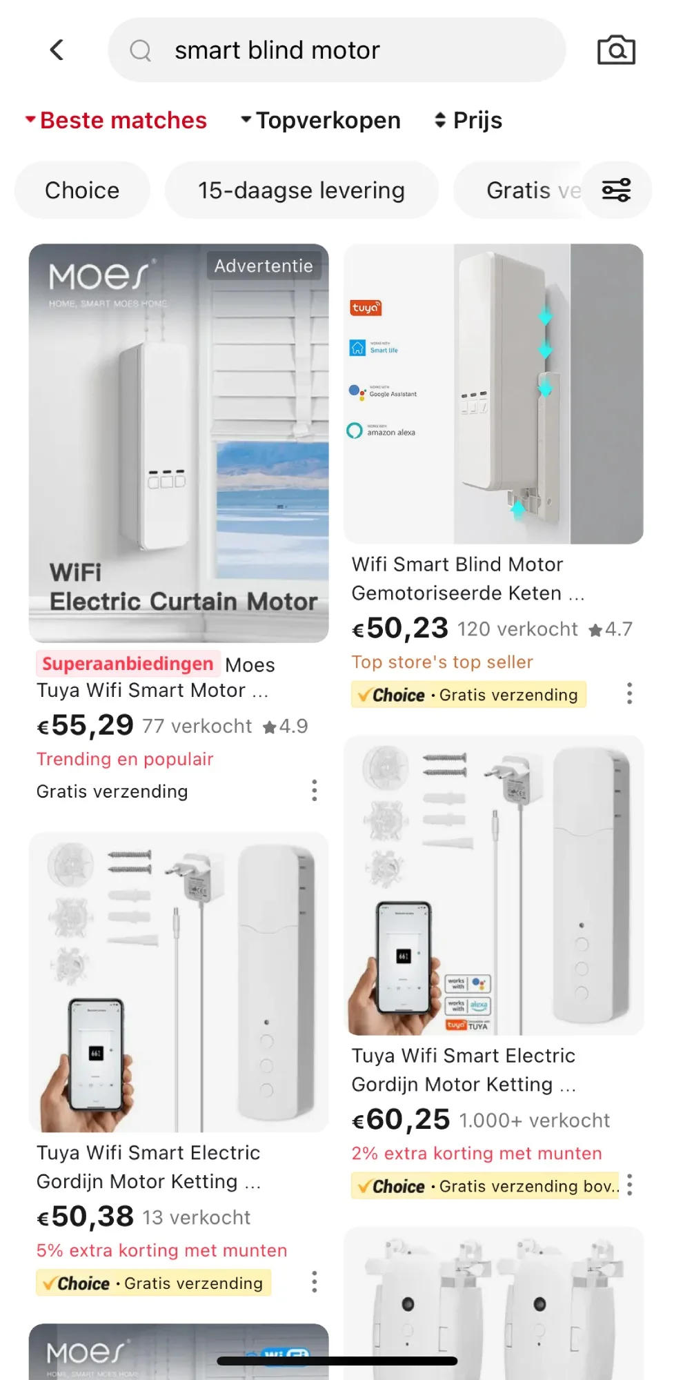 App Wifi slimme rolgordijnmotor van AliExpress 